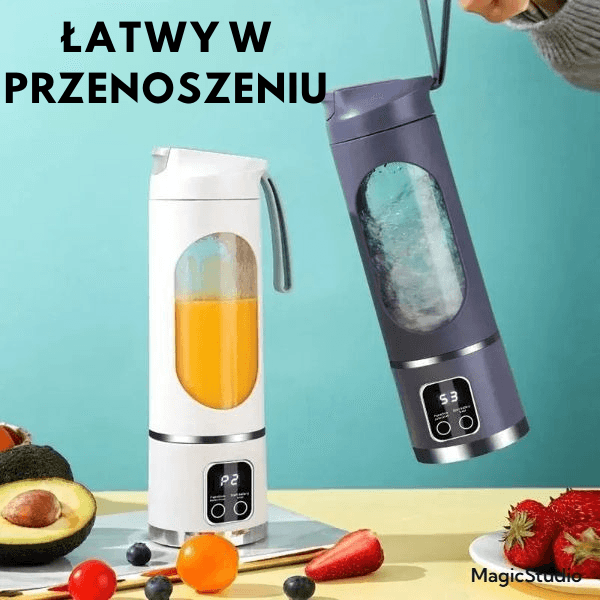 Przenośny Sokowirówka z 10 Ostrzami, 450ml, 3 Biegi, USB, Kruszarka do Lodów 🍹